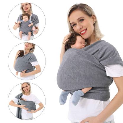 Sarah Express Multi-Functional Baby Carrier Front & Back Wrap - Ergonomic Infant Sling Dark Grey