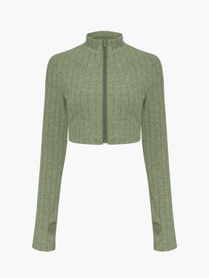 Sarah Express Women's Ribbed Knit Crop Top and Flare Pants Two Piece Set