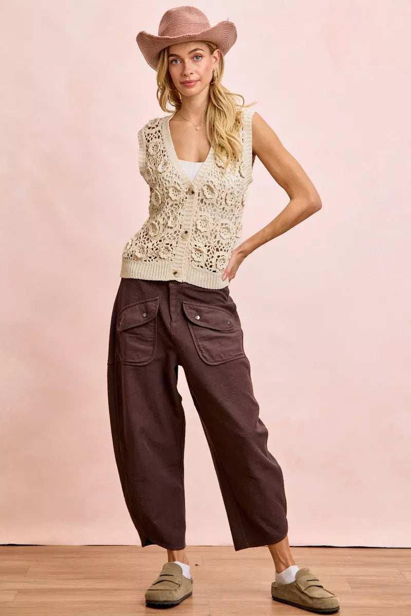 Sarah Express Women's Washed Terry Pants with Pockets