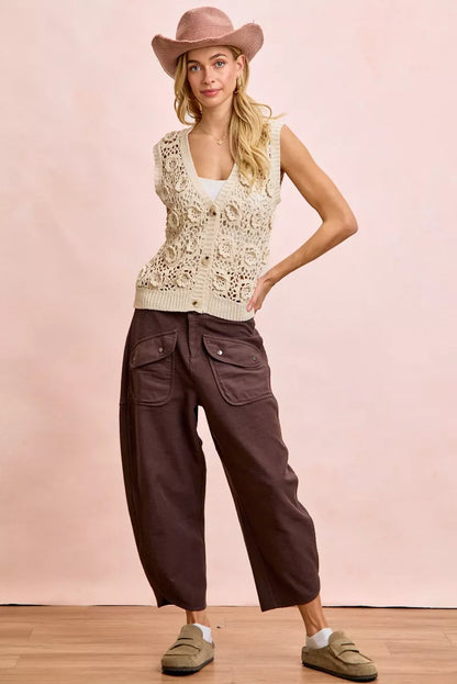 Sarah Express Women's Washed Terry Pants with Pockets