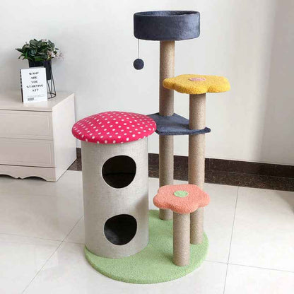 Sarah Express Cat Climbing Tower with Sisal Scratch Post - Stable Multi-Level Cat Tree