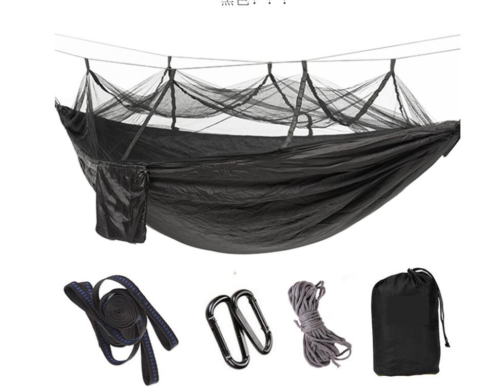 Portable Camping Hammock with Mosquito Net - Lightweight Parachute Nylon Outdoor Hammock