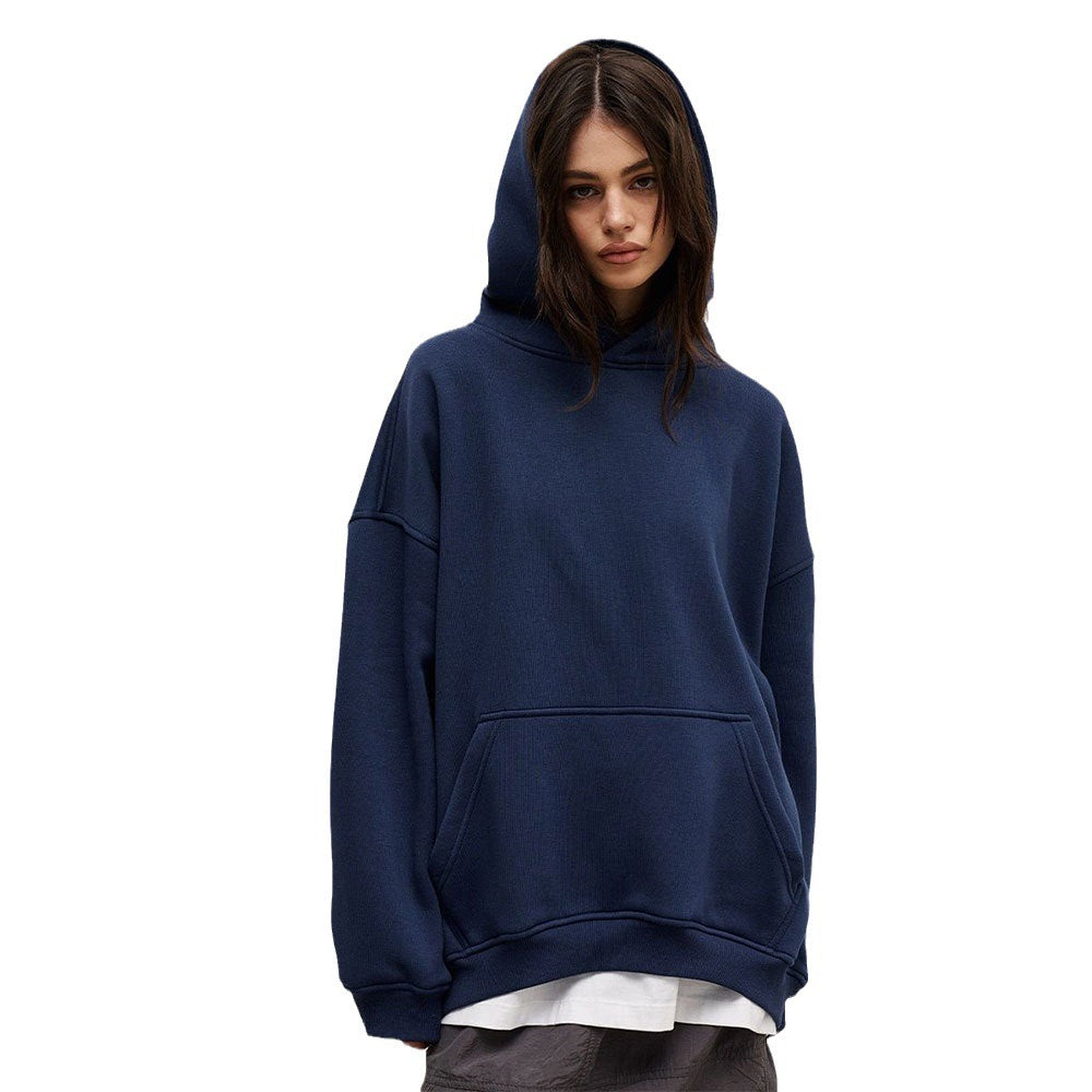 Sarah Express Women's Hooded Sweater Boyfriend Style Polar Fleece Loose Fit Pullover with Pockets