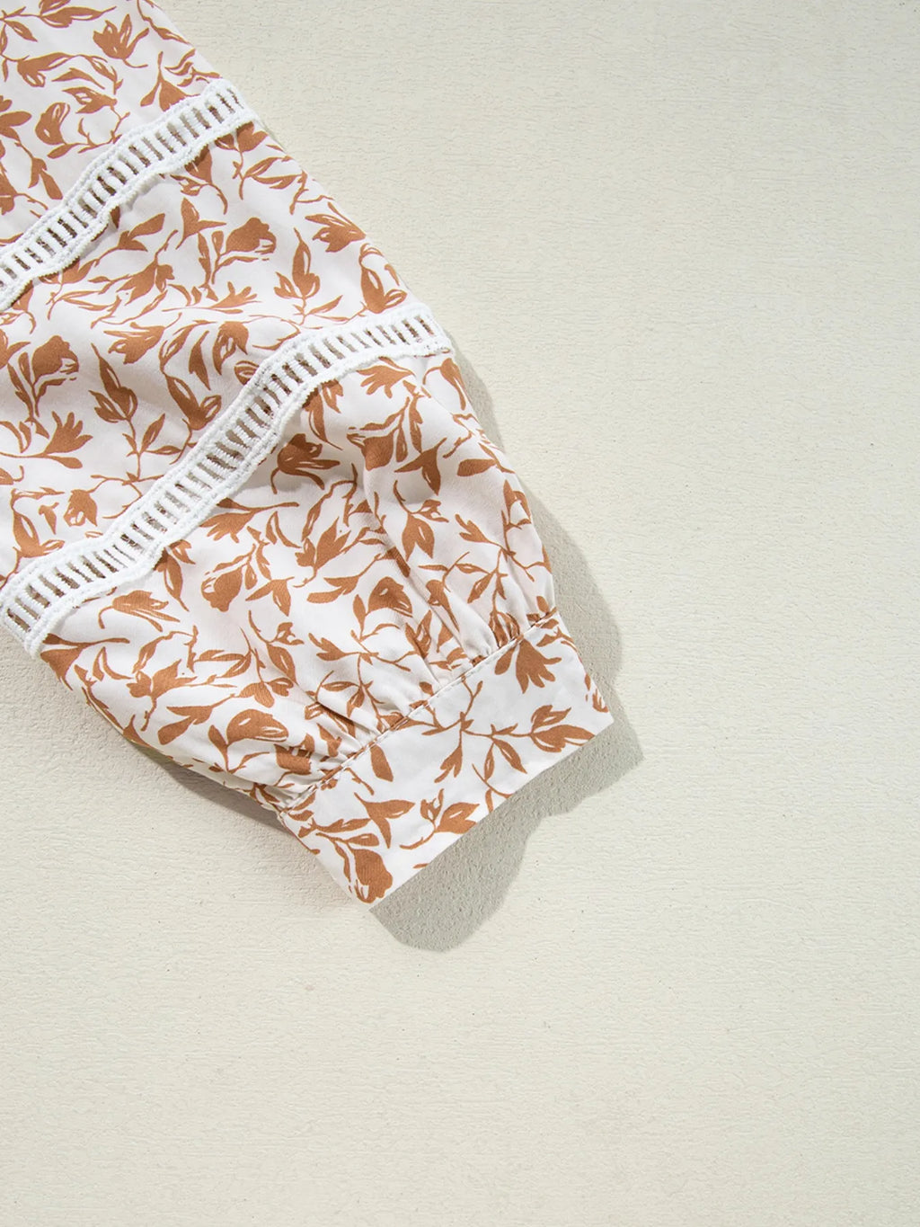 Sarah Express Women's Floral Button Down Long Sleeve Shirt - Ruffled Viscose Blouse