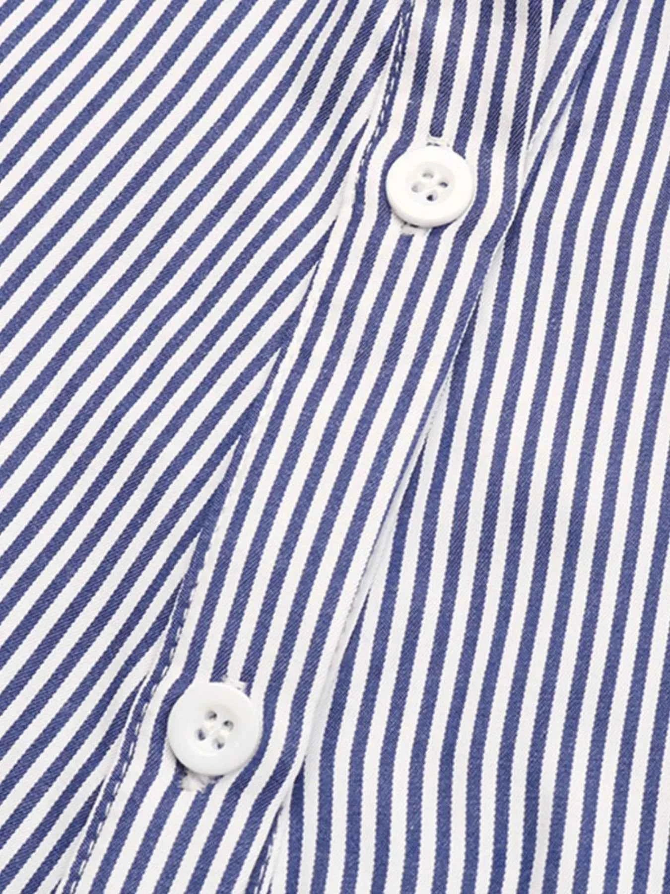 Sarah Express Women's Striped Button-Up Shirt Dress - Long Sleeve Casual Midi Dress