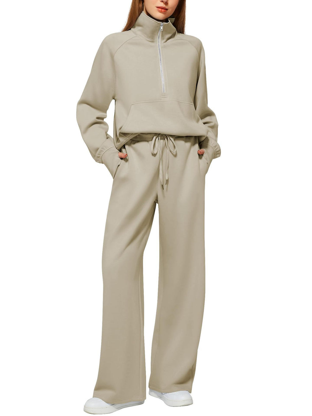 Sarah Express Women's Long Sleeve Sweater and Trousers Two-Piece Casual Lounge Set