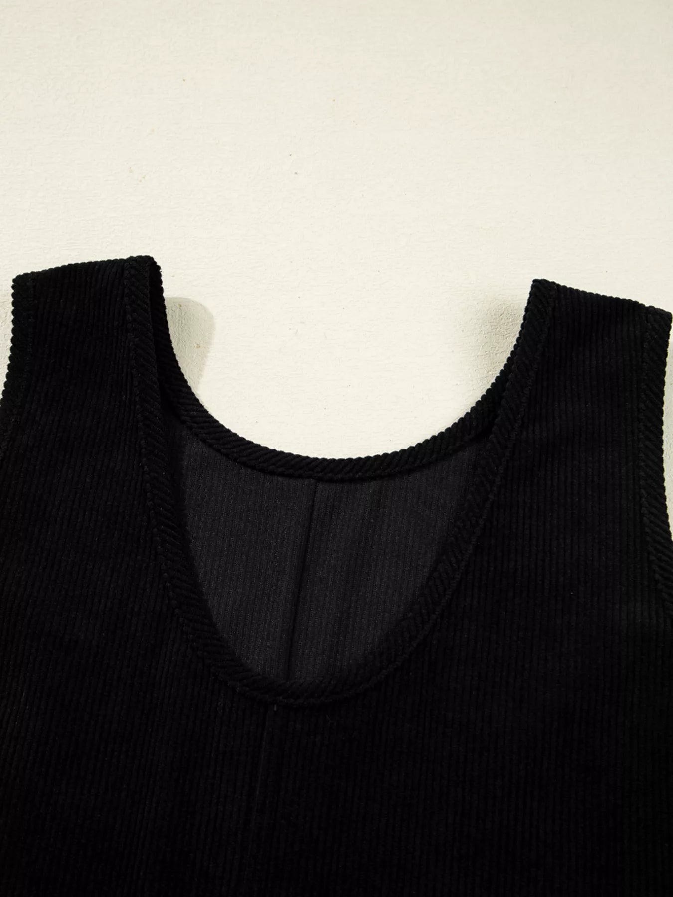 Sarah Express Women's Corduroy Sleeveless Mini Dress with Patched Pockets