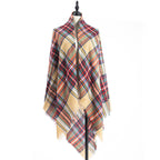 Sarah Express Women's Oversized Square Scarf Cashmere-like Double-Sided Shawl 140cm Woven Fall Winter Accessory