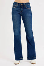 Sarah Express Women’s Plus Size Tummy Control Mid Rise Flare Jeans
