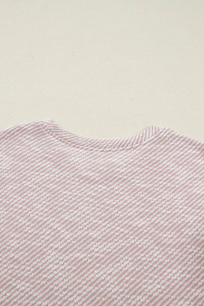 Sarah Express Women's Twilled Print Lace Trim Ruffled Short Sleeve Blouse