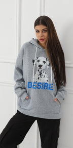 Sarah Express Women's Printed Long Sleeve Hoodie Sweatshirt - Casual Pullover Top