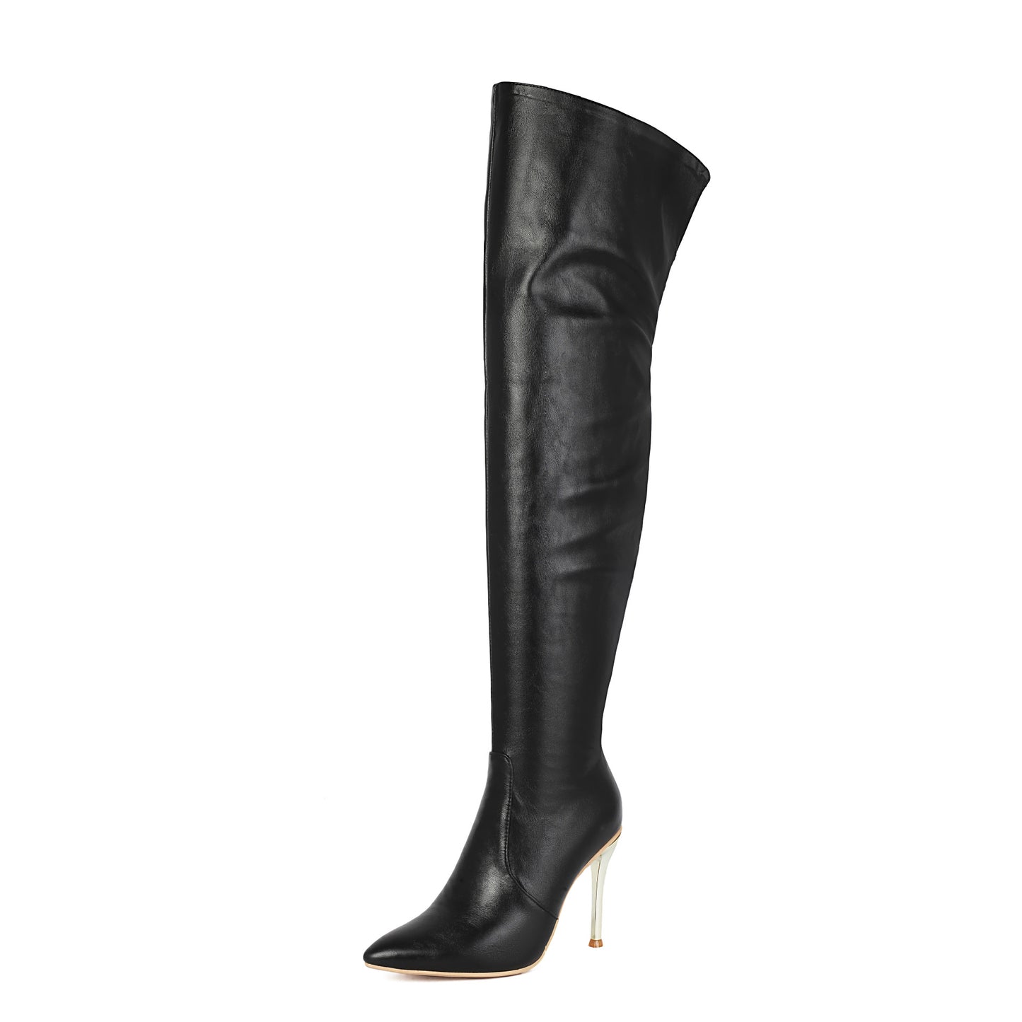 Sarah Express Women's Pointed-Toe Stiletto Over-the-Knee Boots - High Heel Fashion Boots Black