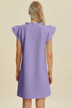 Sarah Express Women’s Plus Size Ruffled V-Neck Cap Sleeve Dress
