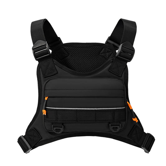 Sarah Express Men's Functional Vest Bag with Multi-Pockets | Sports & Outdoor Travel Pack Black Leather Below 20L