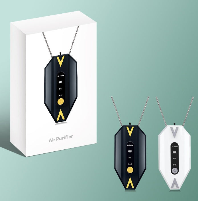 Sarah Express Portable Wearable Air Purifier Necklace - Rechargeable Negative Ion Generator with Adjustable Modes