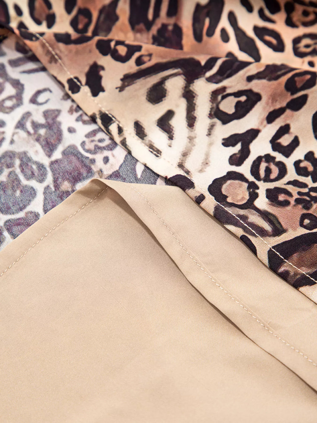 Sarah Express Women's Leopard Ruffled Detail Long Sleeve Loose Mini Dress