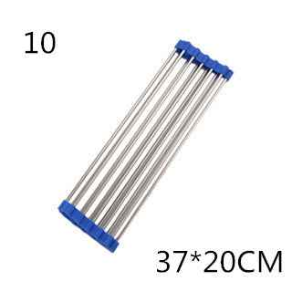 Sarah Express Folding Kitchen Sink Rack - Stainless Steel Dish Drainer Organizer Blue 10L