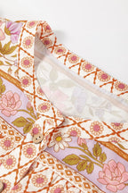 Sarah Express Women's Printed Button Down Long Sleeve Shirt