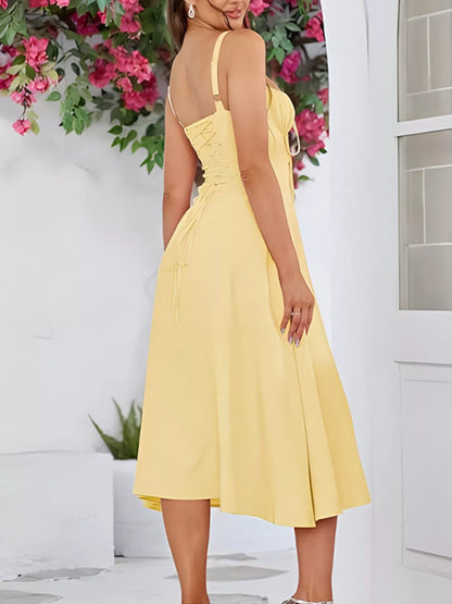 Sarah Express Women's Tie-Front A-Line Midi Dress