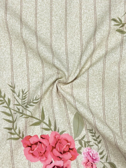 Sarah Express Women's Plus Size Floral Striped Button-Down Midi Shirt Dress