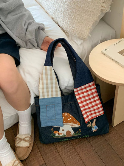 Sarah Express Women's Mushroom Corduroy Tote Bag