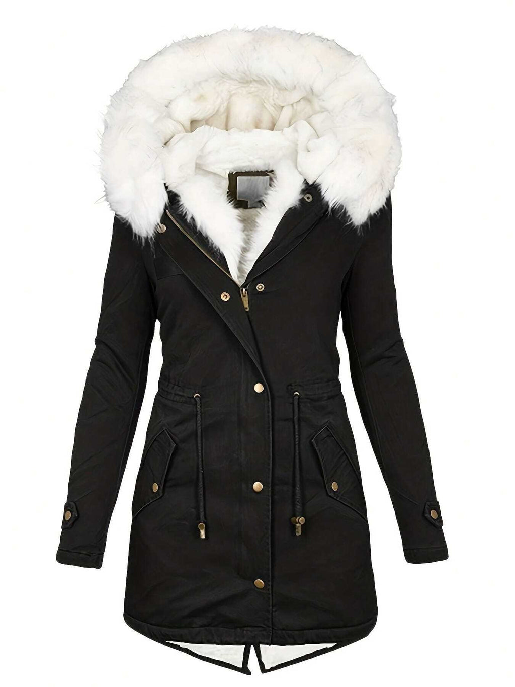 Women's Needle Winter Faux Fur Hooded Parka Coat