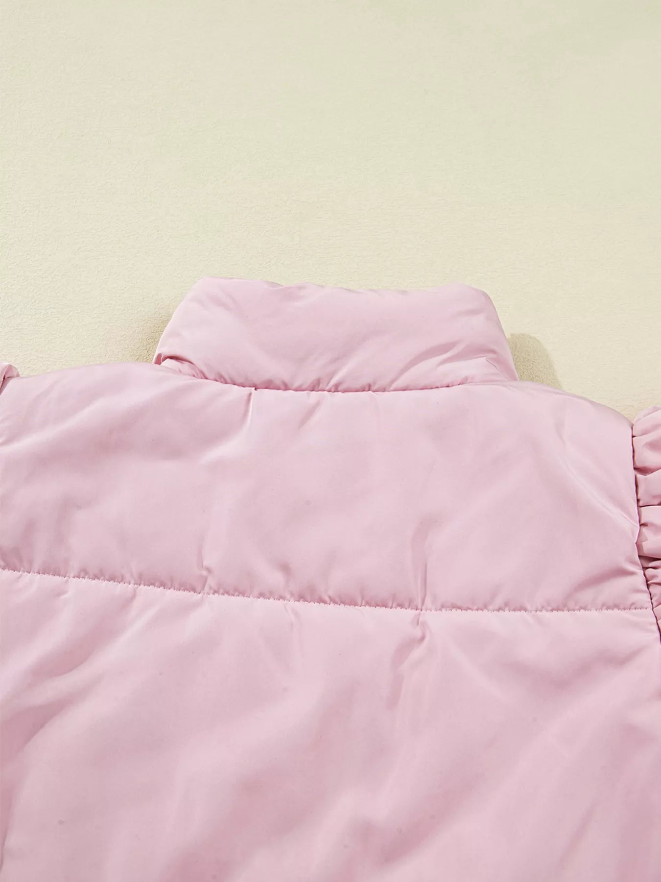 Sarah Express Women's Stand Neck Flutter Sleeve Snap Button Puffer Vest