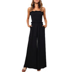 Sarah Express Women's Sleeveless Wide Leg Jumpsuit Casual Loose Fit