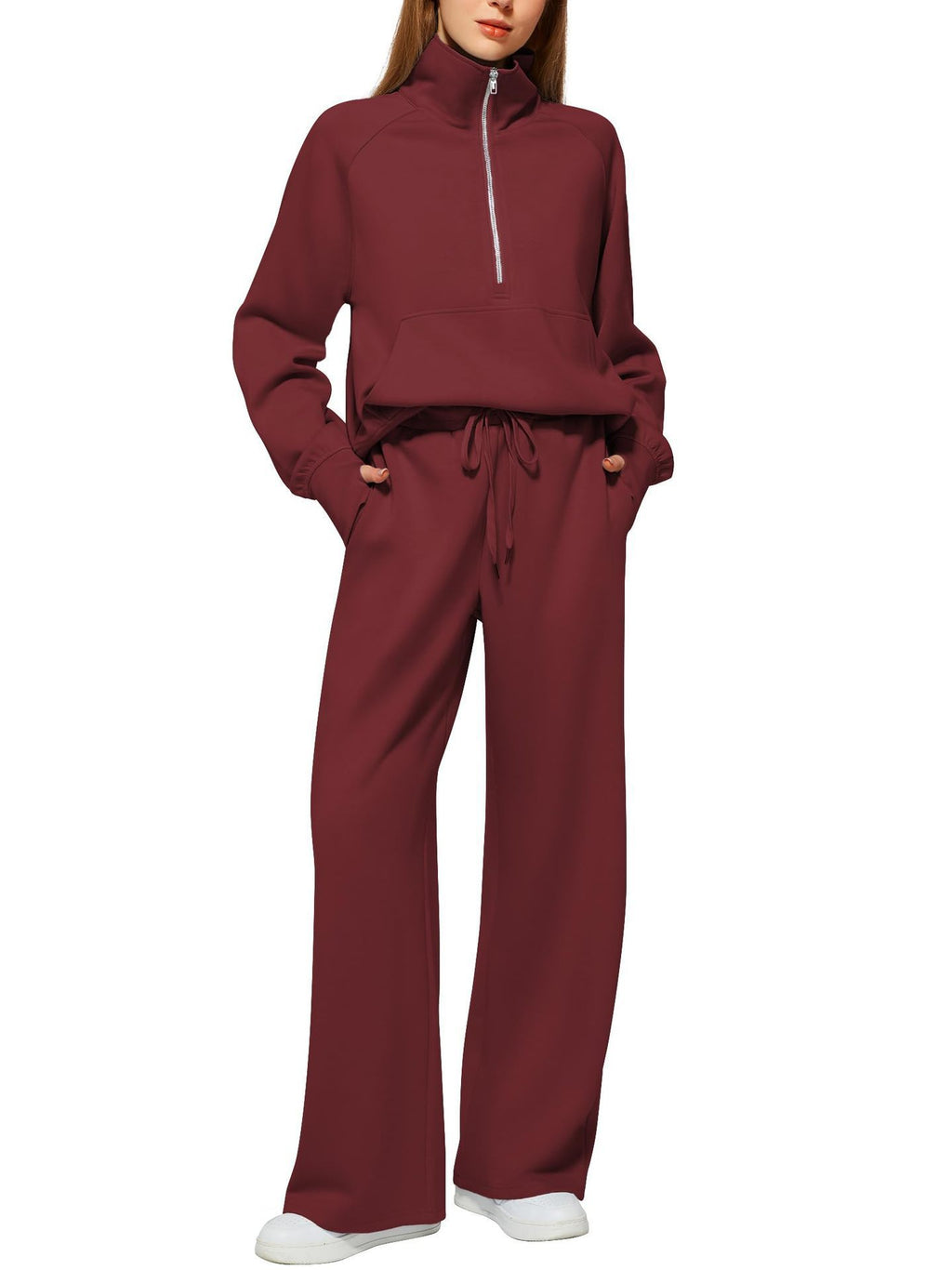 Sarah Express Women's Long Sleeve Sweater and Trousers Two-Piece Casual Lounge Set
