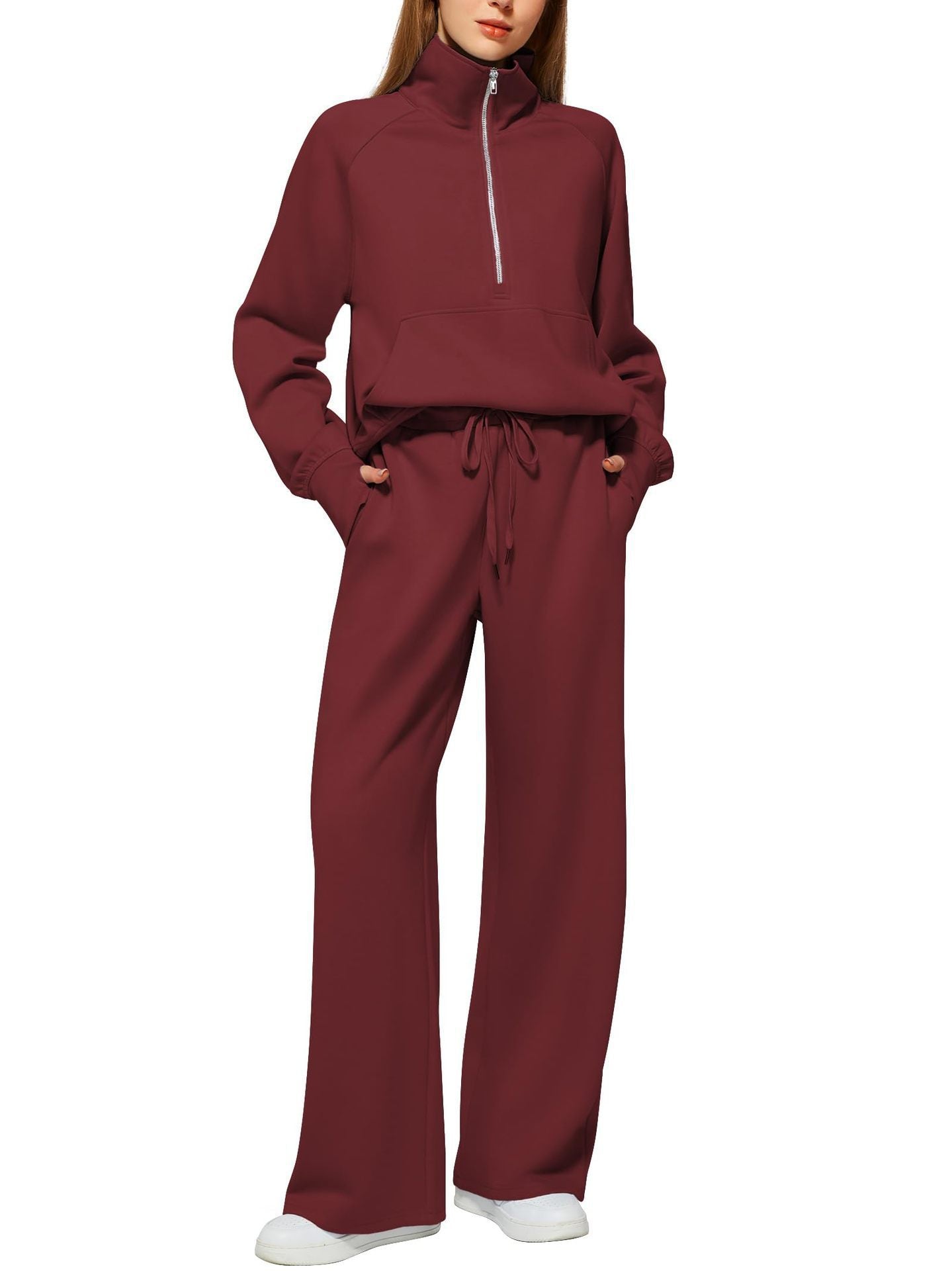 Sarah Express Women's Long Sleeve Sweater and Trousers Two-Piece Casual Lounge Set