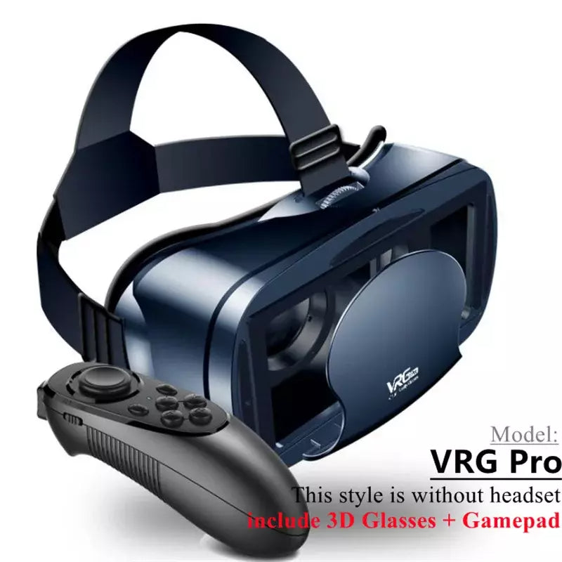Sarah Express VR Headset 3D Virtual Reality Glasses with Built-in Headphones - Adjustable Myopia Support for Smartphones Remote Control 052