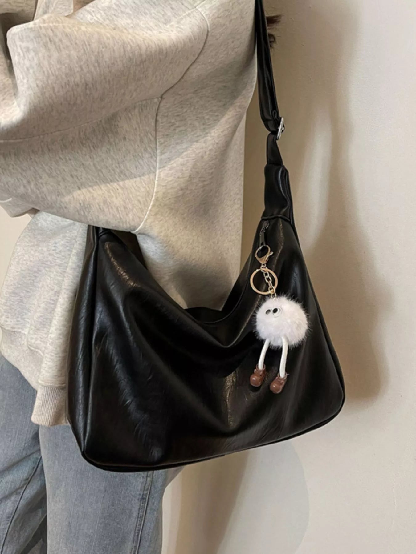 Sarah Express Women's Leather Adjustable Strap Crossbody Bag