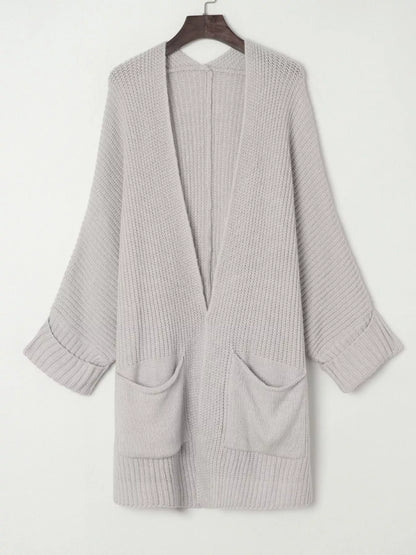 Sarah Express Women's Oversized Fold Over Sleeve Open Front Cardigan