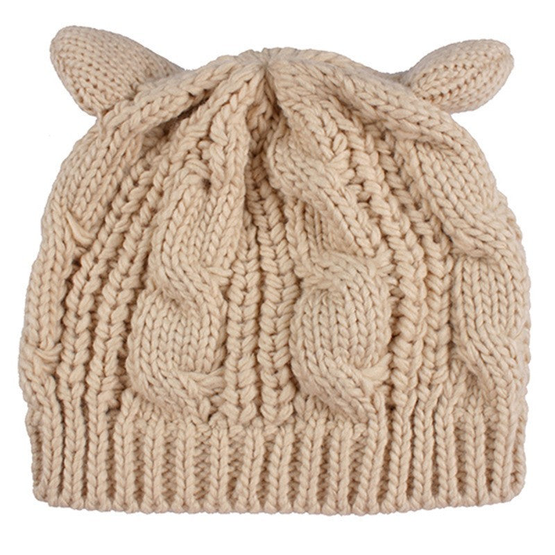 Sarah Express Handmade 3D Knitted Cat Ear Beanie Winter Warm Hat