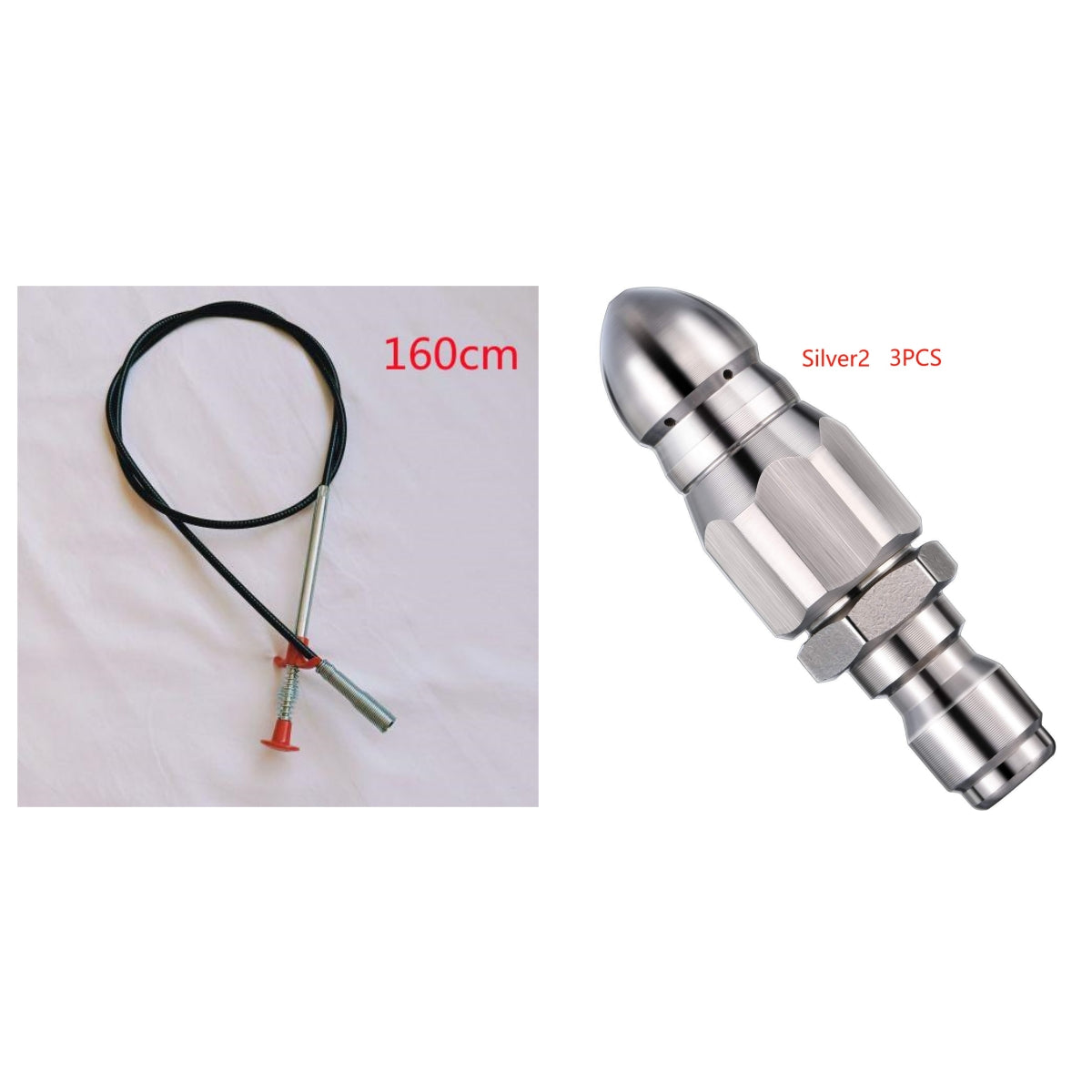 Sarah Express Drain Snake Hair Clog Remover Tool - 60cm Flexible Spring Pipe Cleaner for Kitchen Sink & Bathroom Drains Black 160cm Set