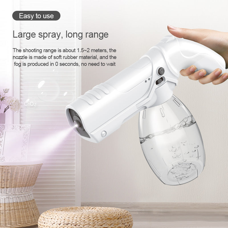 Sarah Express Wireless Nano Spray Gun - Rechargeable Disinfection Atomizer for Home, Car & Office White