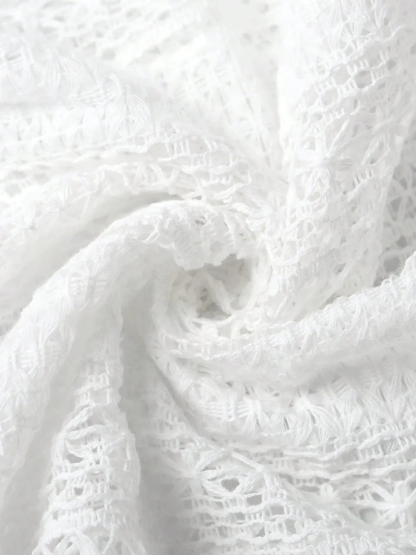 Sarah Express Women's Crochet Notched Button-Front Shirt