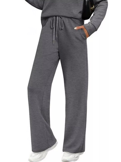 Sarah Express Women's Long Sleeve Round Neck Top and Pants Set