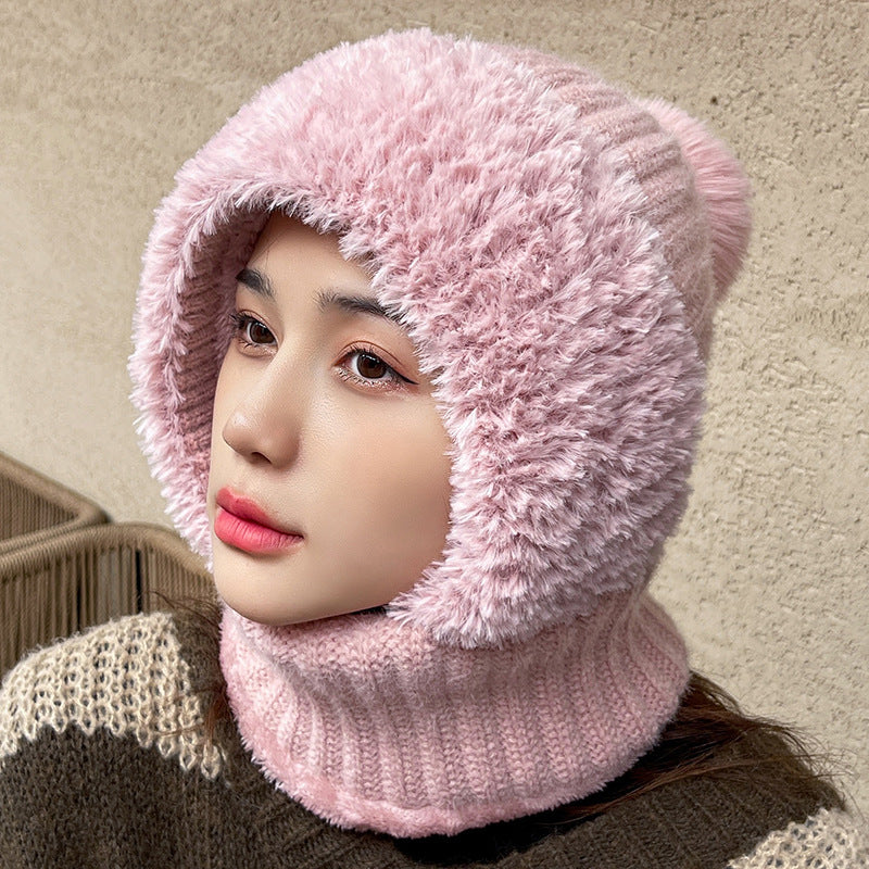 Sarah Express Women's Multifunctional Hat Scarf Combo Winter Windproof Neck Warmer Dome Crown