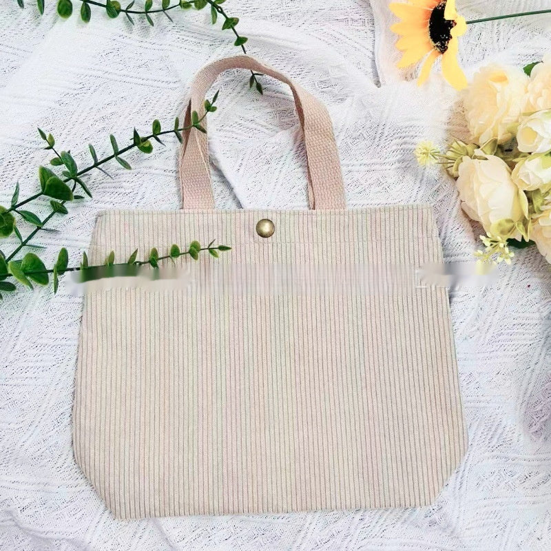 Sarah Express Women's Canvas Tote Bag - Minimalist Double-Sided Print Shoulder Bag with Embroidered Logo Type B Beige Embroidered Name Style