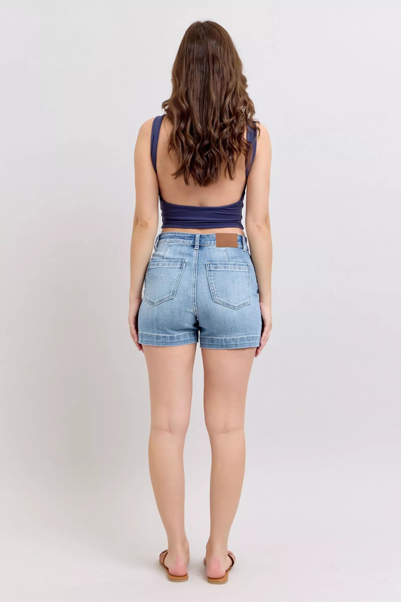 Sarah Express Women's Judy Blue Mid Rise Denim Shorts