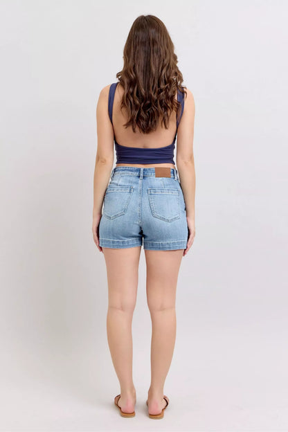Sarah Express Women's Judy Blue Mid Rise Denim Shorts