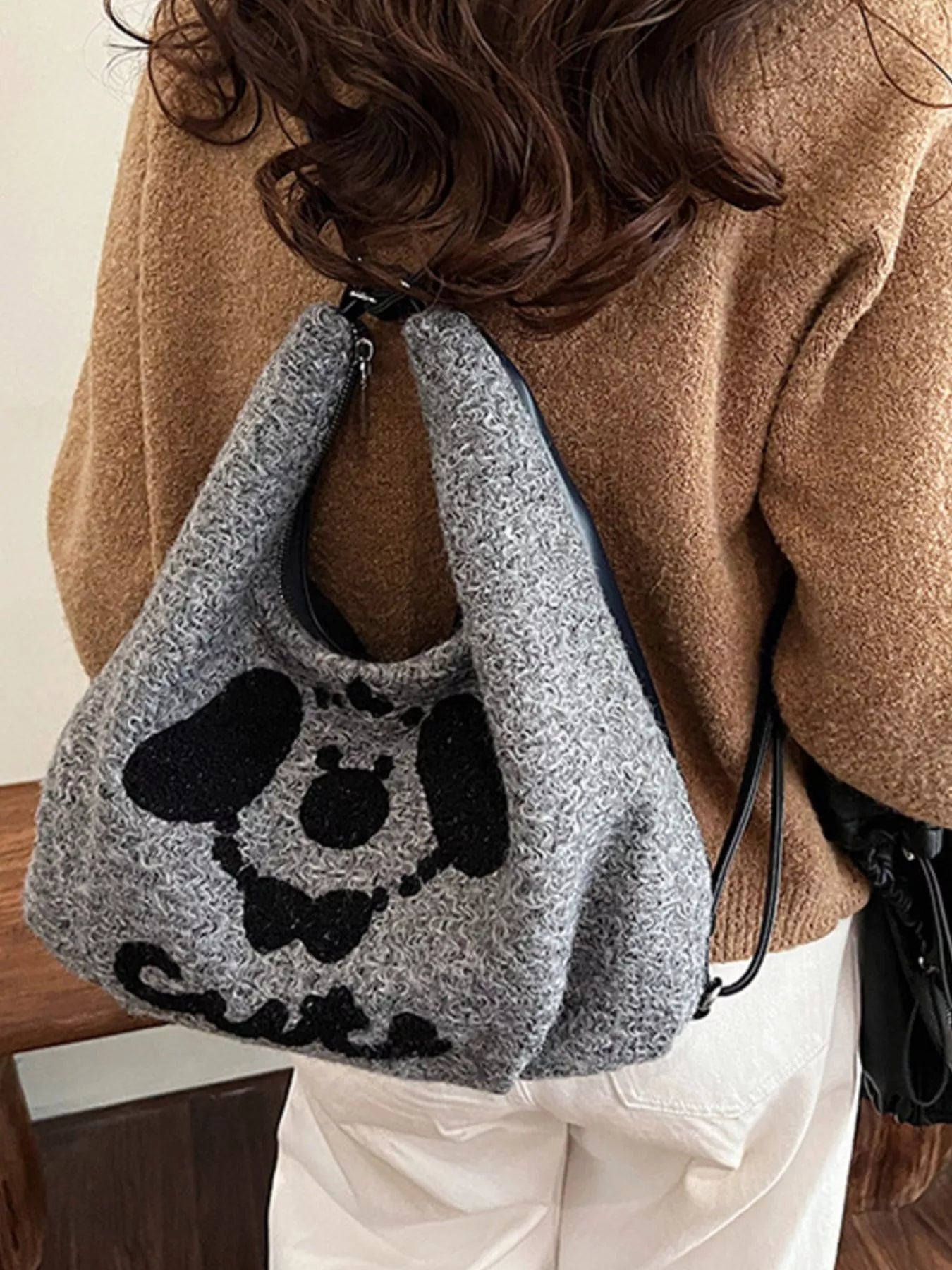 Sarah Express Dog Print Convertible Handbag Backpack