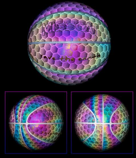 Sarah Express Luminous Glow in the Dark Basketball for Night Games - Official Size 7 Large hexagon reflective