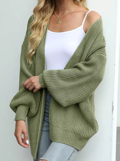 Sarah Express Women's Chunky Knit Open Front Cardigan Plus Size