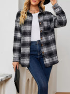 Sarah Express Women's Plaid Button-Up Shirt