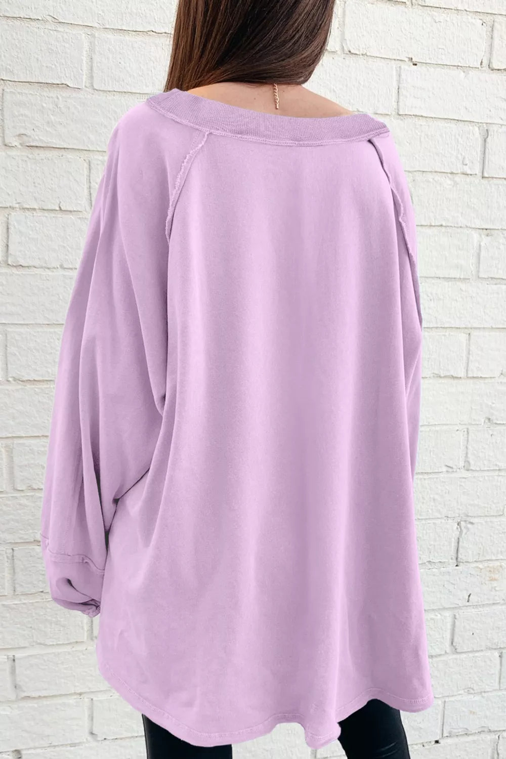 Sarah Express Women's Oversized Washed Crewneck Sweatshirt