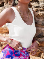 Sarah Express Women's Ribbed Scoop Neck Tank Top