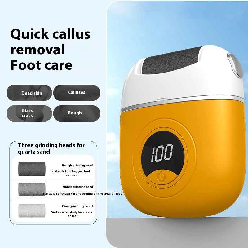 Sarah Express Electric Rechargeable Foot Grinder Pedicure Tool - Professional Callus Remover with 3 Grinding Heads Noble Orange