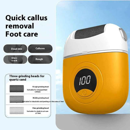 Sarah Express Electric Rechargeable Foot Grinder Pedicure Tool - Professional Callus Remover with 3 Grinding Heads Noble Orange